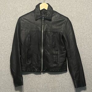 Saguaro Genuine Black Leather Jacket Women’s Size M (S) 6 Moto Classic READ